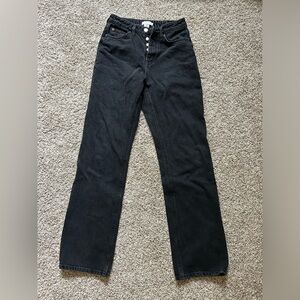 H and M black denim straight leg jeans